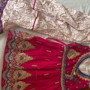 Red and Gold Embroidered Traditional Dress